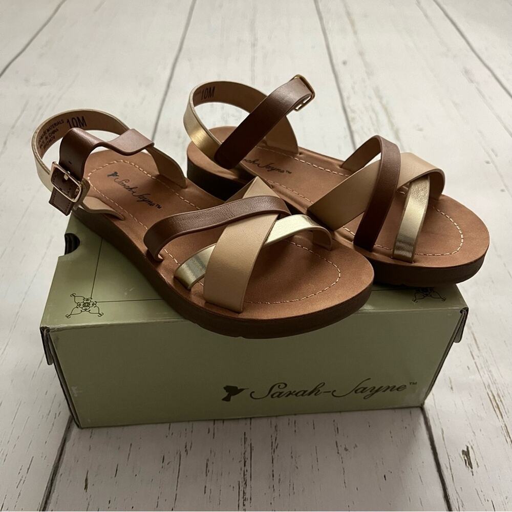 Sarah-Jayne Docia Sandal Girls Brown Size 10 Strappy Leather New In Box - Picture 2 of 6
